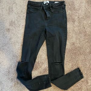 William Rast Ripped Black Skinny Jeans